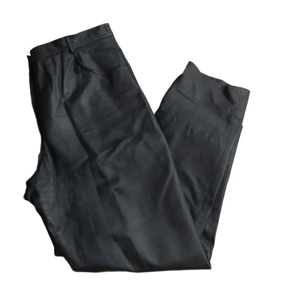 Tellement Vous  Black Leather Pants High Rise 12/13 - Picture 1 of 11